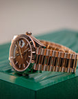 Rolex Oyster 40 mm Chocolate Dial 18 kt Everose Gold President, Semi-Circular Three-Piece Links 228235-0053 - WATCHXNYC
