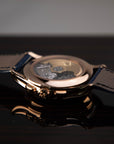 Patek Philippe Complications Flyback Chrono Sunburst Blue Dial Rose Gold Case Blue Strap 42mm 5905R-010 - WATCHXNYC
