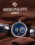 Patek Philippe Grand Complications 41.3 mm Blue Dial Platinum Leather Strap 5236P-001 - WATCHXNYC
