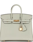 HERMES Birkin 25 Togo Gris Neve Gold Hardware - WATCHXNYC
