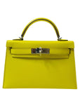 HERMES Mini Kelly 20 Epsom Lime Palladium Hardware - WATCHXNYC