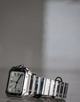 Cartier Santos 41.9 mm x 35.1 mm Medium Steel Silver Dial Bracelet WSSA0029 - WATCHXNYC