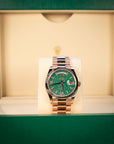 Rolex Day-Date 36mm Olive Green Dial Everose Gold 128235 - WATCHXNYC