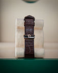 Rolex 1908 39 mm Intense White Dial 18 Kt Yellow Gold Matt Brown Leather Strap m52508-0006 - WATCHXNYC