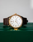 Rolex 1908 39 mm Intense White Dial 18 Kt Yellow Gold Matt Brown Leather Strap m52508-0006 - WATCHXNYC