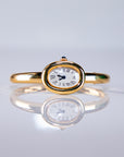 Cartier Baignoire Mini 24.6 mm x 18.7 mm Silver Dial 18k Yellow Gold Bracelet WGBA0044 - WATCHXNYC
