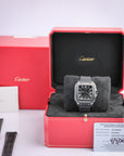 Cartier Santos 47.5 mm x 39.8 mm Large Steel Black Dial Bracelet WSSA0039 - WATCHXNYC