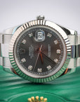Rolex Datejust Grey Diamond Dial Steel 41mm Oyster 126334 - WATCHXNYC