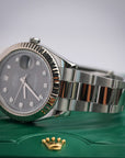 Rolex Datejust Grey Diamond Dial Steel 41mm Oyster 126334 - WATCHXNYC