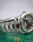 Rolex Datejust Grey Diamond Dial Steel 41mm Oyster 126334 - WATCHXNYC