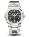 Patek Philippe 5711/1A-014 Nautilus 40mm Olive Green Dial Stainless Steel - WATCHXNYC