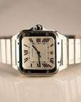Cartier Santos Large 47.5 mm x 39.8 mm Silver Dial Steel Bracelet WSSA0018 - WATCHXNYC