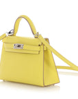 HERMES Mini Kelly 20 Epsom Lime Palladium Hardware - WATCHXNYC