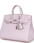 HERMES Birkin 25 Epsom Mauve Pale Palladium Hardware - WATCHXNYC