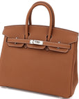 HERMES Birkin 25 Togo Gold Palladium Hardware - WATCHXNYC