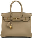 HERMES Birkin 25 Togo Beige Marfa Gold Hardware - WATCHXNYC
