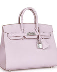 HERMES Birkin 25 Epsom Mauve Pale Palladium Hardware - WATCHXNYC