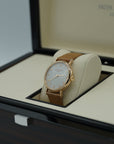 Patek Philippe Calatrava 34.6 mm Silver Dial 18K Rose Gold Leather Strap 7200R-001 - WATCHXNYC