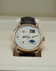 A. Lange & Sohne LANGE 1 MOON PHASE 38.5 mm Silver Dial 18K Pink Gold Leather Strap 192.032 / LSLS1924AD - WATCHXNYC