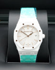 Audemars Piguet Royal Oak Selfwinding 34 mm Silver Dial White Ceramic Bracelet 77350CB.OO.1266CB.01 - WATCHXNYC