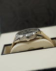Patek Philippe Complications Travel Time Textured Gray Dial White Gold Case Beige Strap 41mm 5326G-001 - WATCHXNYC