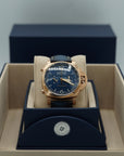 Panerai Luminor Chrono Goldtech™ 44 mm Blue Dial Panerai Goldtech Dark Blue Leather Strap PAM01111 - WATCHXNYC
