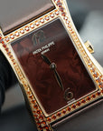 Patek Philippe Gondolo Serata Brown Flora Motif Dial Rose Gold Case Brown Strap 40.85mm 4962-200R-001 - WATCHXNYC