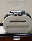 Patek Philippe Nautilus 40.5 mm Black Dial Stainless Steel Leather Strap 5726A-001 - WATCHXNYC