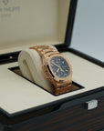 Patek Philippe Flyback Chronograph Travel Time Sunburst Blue & Gold Dial Rose Gold Case/Bracelet 40.5mm 5990-1R-001 - WATCHXNYC