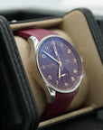 IWC Schaffhausen Portugieser Chronograph Year of the Dragon 41 mm Red Dial Stainless Steel Black Strap IW371629 - WATCHXNYC