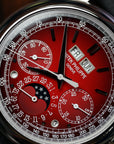 Patek Phillippe Grand Complications Chronograph 41mm Red Dial Platinum Fabric Strap 5270P-017 - WATCHXNYC