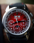 Patek Phillippe Grand Complications Chronograph 41mm Red Dial Platinum Fabric Strap 5270P-017 - WATCHXNYC