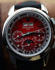 Patek Phillippe Grand Complications Chronograph 41mm Red Dial Platinum Fabric Strap 5270P-017 - WATCHXNYC