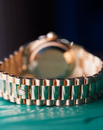 Rolex Day-Date 36 mm Champagne-Colour Set With Diamonds Dial 18k Yellow Gold President Bracelet 128348rbr-0080 - WATCHXNYC