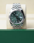 Rolex Datejust 41 mm Mint Green Dial Oystersteel and White Gold Jubilee Bracelet 126334-0028 - WATCHXNYC