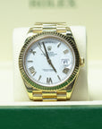 Rolex Day-Date 40 40 mm White Dial 18k Yellow Gold President Bracelet 228238-0042 - WATCHXNYC