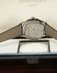 Patek Philippe Calatrava Gray Satin Dial White Gold Case Leather Black Leather 39mm 6119G-001 - WATCHXNYC