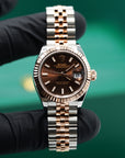 Rolex Lady-Datejust 28 mm Chocolate Dial Oystersteel and Everose Gold Jubilee Bracelet 279171-0017 - WATCHXNYC