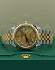 2025 Rolex Datejust 36 mm Champagne-Colour Set With Diamonds Dial Oystersteel and 18k Yellow Gold Jubilee Bracelet 126233-0017 - WATCHXNYC