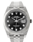 Rolex Datejust 41mm Black Diamond Dial Stainless Steel 126334 - WATCHXNYC