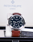 Patek Philippe Complications Calatrava Blue Varnished Dial White Gold Case Calf Leather Brown Strap 42mm 5524G-001 - WATCHXNYC