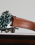 Patek Philippe Complications Calatrava Blue Varnished Dial White Gold Case Calf Leather Brown Strap 42mm 5524G-001 - WATCHXNYC