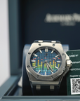 Audemars Piguet Royal Oak Offshore 43mm Blue Dial Titanium 15600TI.OO.A343CA.01 - WATCHXNYC