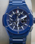 HUBLOT Big Bang Integrated Blue Ceramic 42 mm Transparent Dial Polished Blue Ceramic Bracelet 451.EX.5123.EX - WATCHXNYC