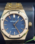 Audemars Piguet Royal Oak 37mm Blue Dial Yellow Gold Bracelet 15450BA.OO.1256BA.02 - WATCHXNYC