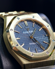 Audemars Piguet Royal Oak 37mm Blue Dial Yellow Gold Bracelet 15450BA.OO.1256BA.02 - WATCHXNYC
