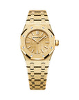 Audemars Piguet Royal Oak Mini Frosted Gold Quartz 23 mm Yellow Dial 18-Carat Yellow Gold Bracelet 67630BA.GG.1312BA.01 - WATCHXNYC