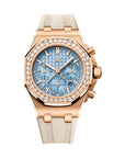 Audemars Piguet Royal Oak Offshore Selfwinding Chronograph 37 mm Light Blue Dial with Diamonds 18-Carat Pink Gold Rubber Strap 26231OR.ZZ.A085CA.01 - Wrist Boutique