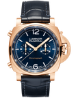 Panerai Luminor Chrono Goldtech™ 44 mm Blue Dial Panerai Goldtech Dark Blue Leather Strap PAM01111 - WATCHXNYC