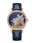 Vacheron Constantin Métiers d'Art Tribute to traditional symbols - Moonlight slivers 38 mm Blue Dial with Diamonds 18K Pink Gold Leather Strap 2405A/000R-H022 - WATCHXNYC